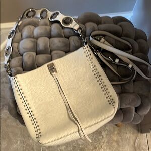 Elegant Off White Leather Rebecca Minkoff Shoulder Bag